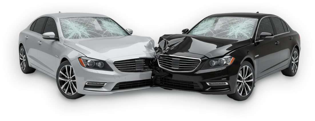 자동차가 찌그러진 모습